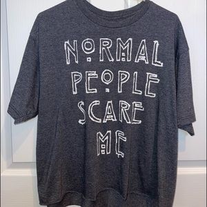 Dark grey (x-large) from Hot Topic. Quotes American Horror Story. Crop top.